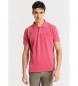 Bendorff BENDORFF - Short sleeve polo shirt plain overdye fabric pink