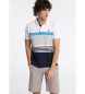 Bendorff Kurzarm-Poloshirt Tricolour Woven Stripe Blau
