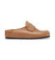 Birkenstock Naples Wrapped Leather Moccasins light brown