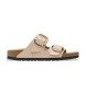 Birkenstock Skórzane sandały Arizona Big Buckle w kolorze beżowym