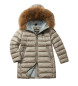 Blauer Abrigo largo con piel Kristin Junior beige