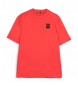 Blauer Camiseta Algodón suave rojo