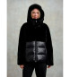 Blauer Veste en nylon avec fourrure Eco Fanevil noire