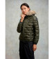 Blauer Piumino verde Aldie con finiture in pelliccia