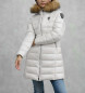 Blauer Veste longue en fourrure Kristin blanche
