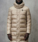 Blauer Carver beige long hooded jacket with hood