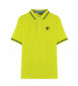 Blauer Koszulka polo w prążki z żółtą lamówką