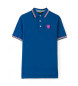 Blauer Koszulka polo w prążki z niebieską lamówką