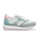 Blauer Sneakers in pelle Millen 03, verde e rosa