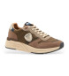 Blauer Baskets en cuir taupe Ray