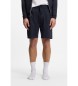 BOSS Shorts i frott� med frott� i marinbl� f�rg