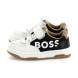 BOSS Lederturnschuhe weiß, schwarz