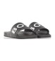 BOSS Logo embossed flip flops Black