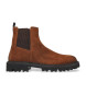 BOSS Brown Julyo Chelsea leather ankle boots