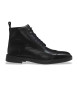 BOSS Schwarze Lederstiefelette mit durchbrochenen Details
