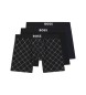 BOSS Set 3 einfarbige Boxershorts schwarz