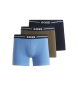 BOSS Pack 3 Boxershorts Bold blau, marineblau, grün