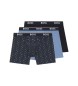 BOSS Set 3 boxers Diary bleus