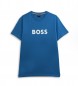 BOSS Blaues Kontrast-T-Shirt