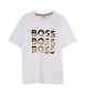 BOSS Weißes Kurzarm-T-Shirt mit Logodruck