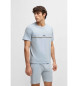 BOSS Top del pigiama in cotone stretch con logo stampato in blu