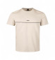 BOSS Pyjamas-top i stretchbomuld med beige logoprint 