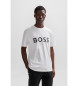 BOSS T-shirt bianca con logo stampato