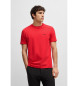 BOSS Regular fit T-shirt met contrasterend rood logo