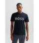 BOSS T-shirt à coupe régulière avec logo imprimé en bleu marine