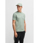 BOSS Stretch cotton regular fit T-shirt with contrasting logo green