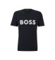 BOSS T-shirt Regular Knit marinblå