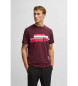 BOSS Relaxed fit T-shirt in stretch fabric with burgundy design logo