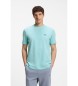 BOSS Camiseta de algodón elástico con detalle de logo azul