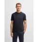 BOSS T-shirt com logÃ³tipo de colarinho azul-marinho