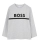 BOSS Graues Langarm-T-Shirt