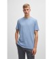 BOSS T-shirt en coton tricot� avec logo bleu