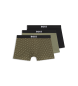 BOSS Set di 3 boxer con logo in vita (verde e nero)