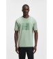 BOSS Camiseta con logo de diseo en lneas finas verde