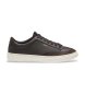 BOSS Dark brown Kieran Tenn leather trainers