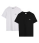 BOSS 2er-Set Kurzarm-T-Shirts mit Logodruck wei, schwarz