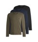 BOSS Set di 3 magliette in cotone con loghi verde, blu navy, nero