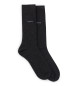 BOSS Conjunto de 2 pares de meias de algodão cinzentas escuras de comprimento médio