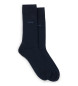 BOSS Confezione da 2 paia di calzini in cotone di media lunghezza blu scuro