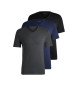 BOSS Lot de 3 T-shirts classiques noir, marine, gris