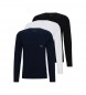 BOSS Pack 3 Canottiere Navy Logo, bianco, nero