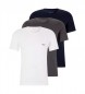 BOSS Pack 3 Camisetas RN Clsico gris, azul, blanco