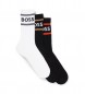 BOSS Set van 3 paar sokken zwart met witte strepen