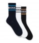 BOSS Pack 3 Paar Streifen Socken schwarz, wei