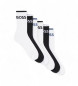 BOSS Lot de 6 paires de chaussettes à rayures noir, blanc, noir