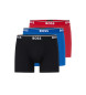 BOSS Pack de 3 boxers com logtipo preto, azul e vermelho